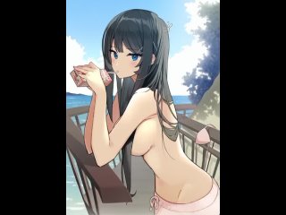 mai sakurajima - nsfw; big tits; big boobs; 3d sex porno hentai; (by @asakura nuruma) [seishun buta yarou]